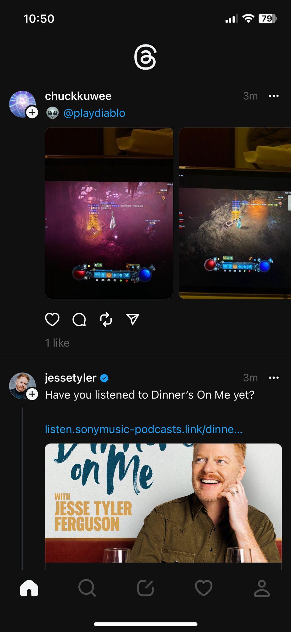Threads的界面上較簡單。