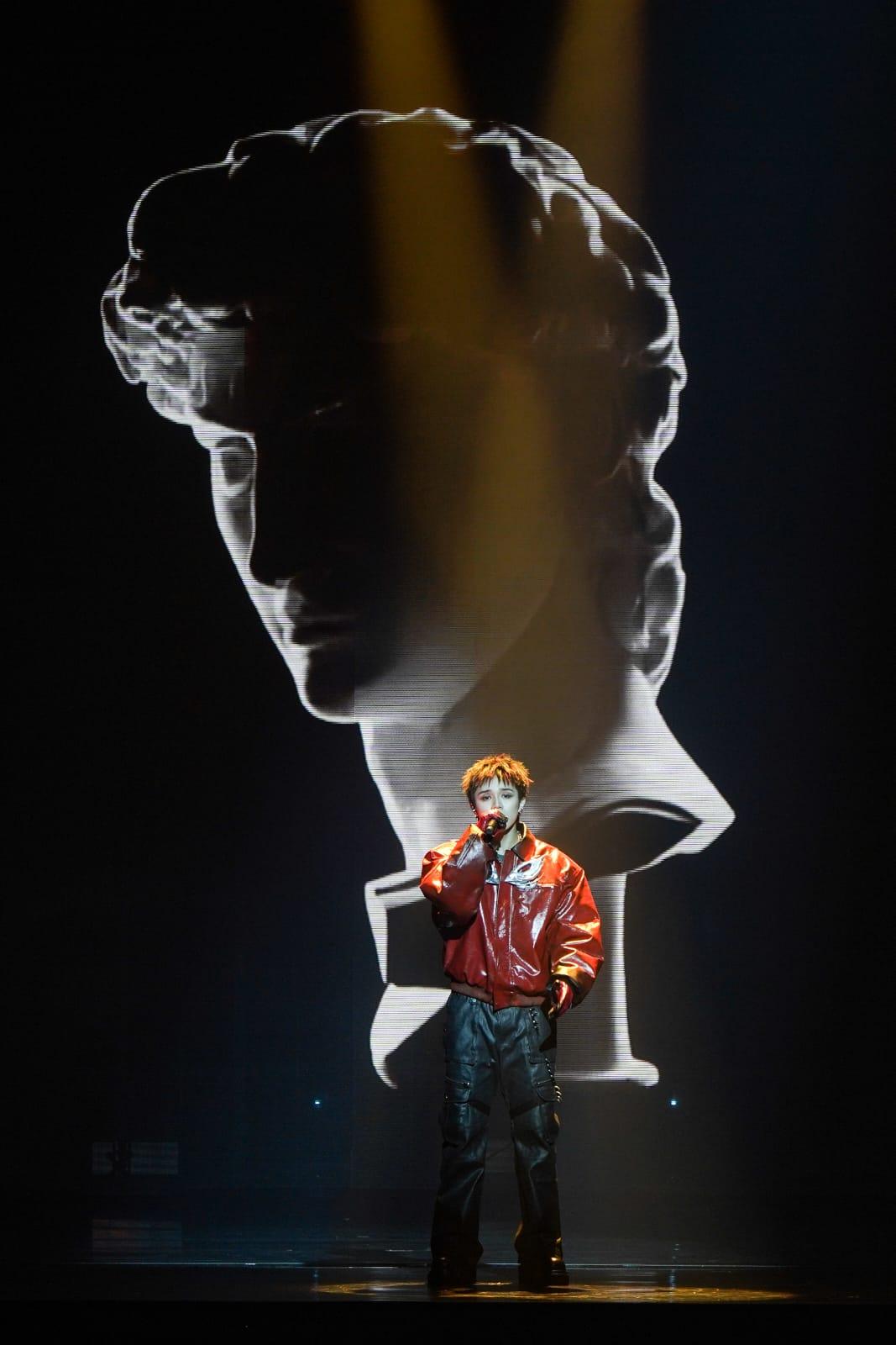 全民造星5總決賽希晉落力演出。 (李遁哲攝)