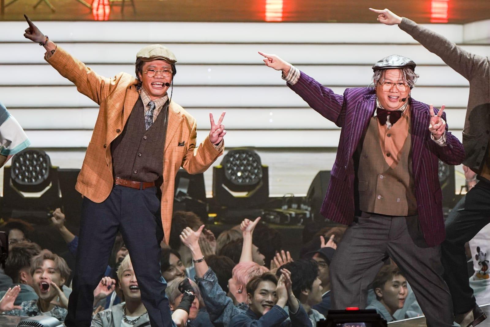 全民造星5總決賽Taco與肥仔合作。 (李遁哲攝)