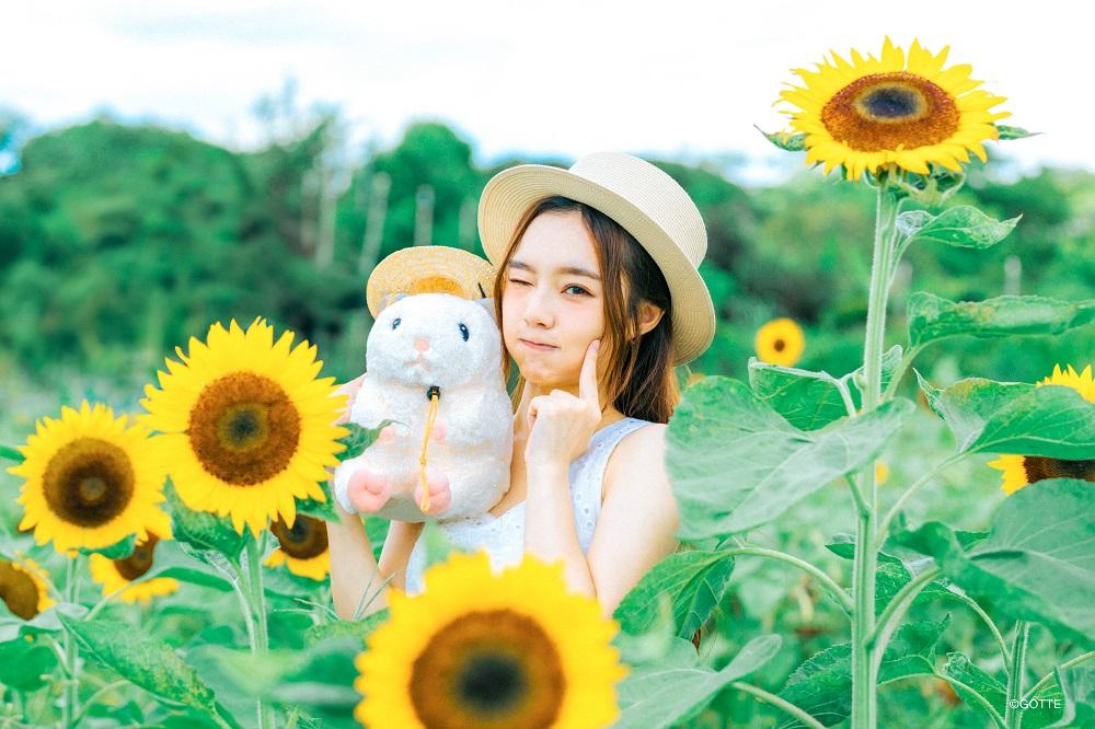Yoyo獲朗豪坊邀請,日前與日本人氣插畫角色助六一同到元朗向日葵花田拍攝宣傳照,盡顯其大愛萌爆小倉鼠的少女心。