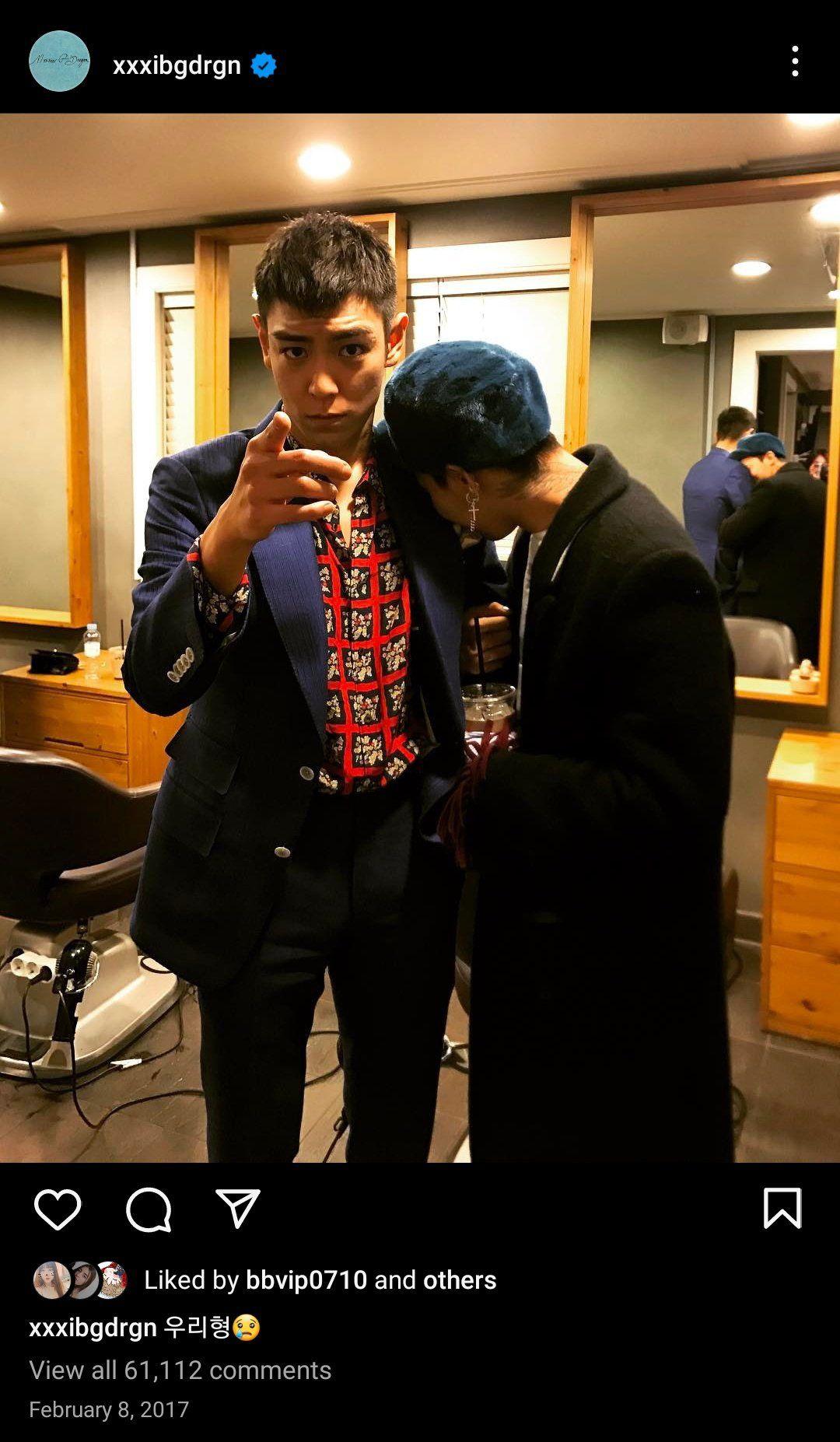 BIGBANG粉絲人發現GD仍未刪除2017年貼出跟T.O.P兩張合照。