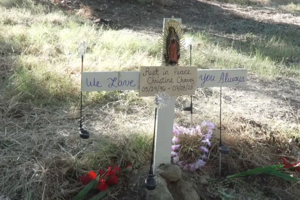 家人在公園內設立臨時墓碑。(互聯網)