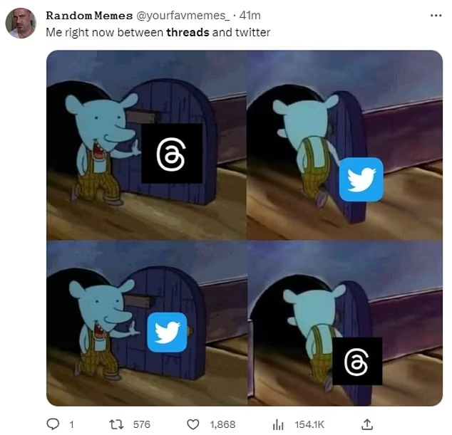 Threads|有網民則說試用Threads後想返回Twitter,但用Twitter又想用Threads。(互聯網)