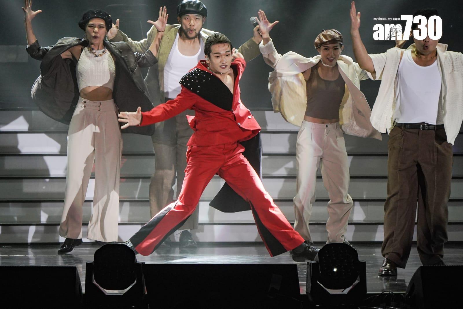 全民造星5總決賽王鋒落力演出。 (李遁哲攝)