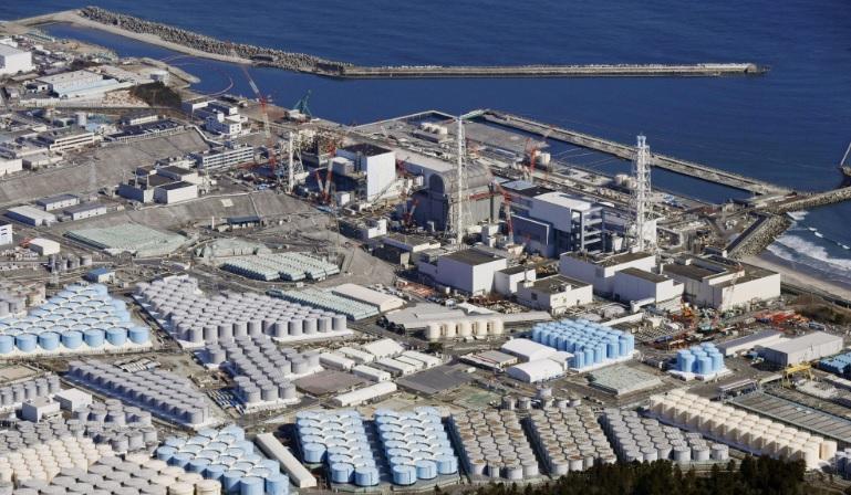 福島核污水|福島第一核電廠內的核處理水儲存糟。(資料圖片)