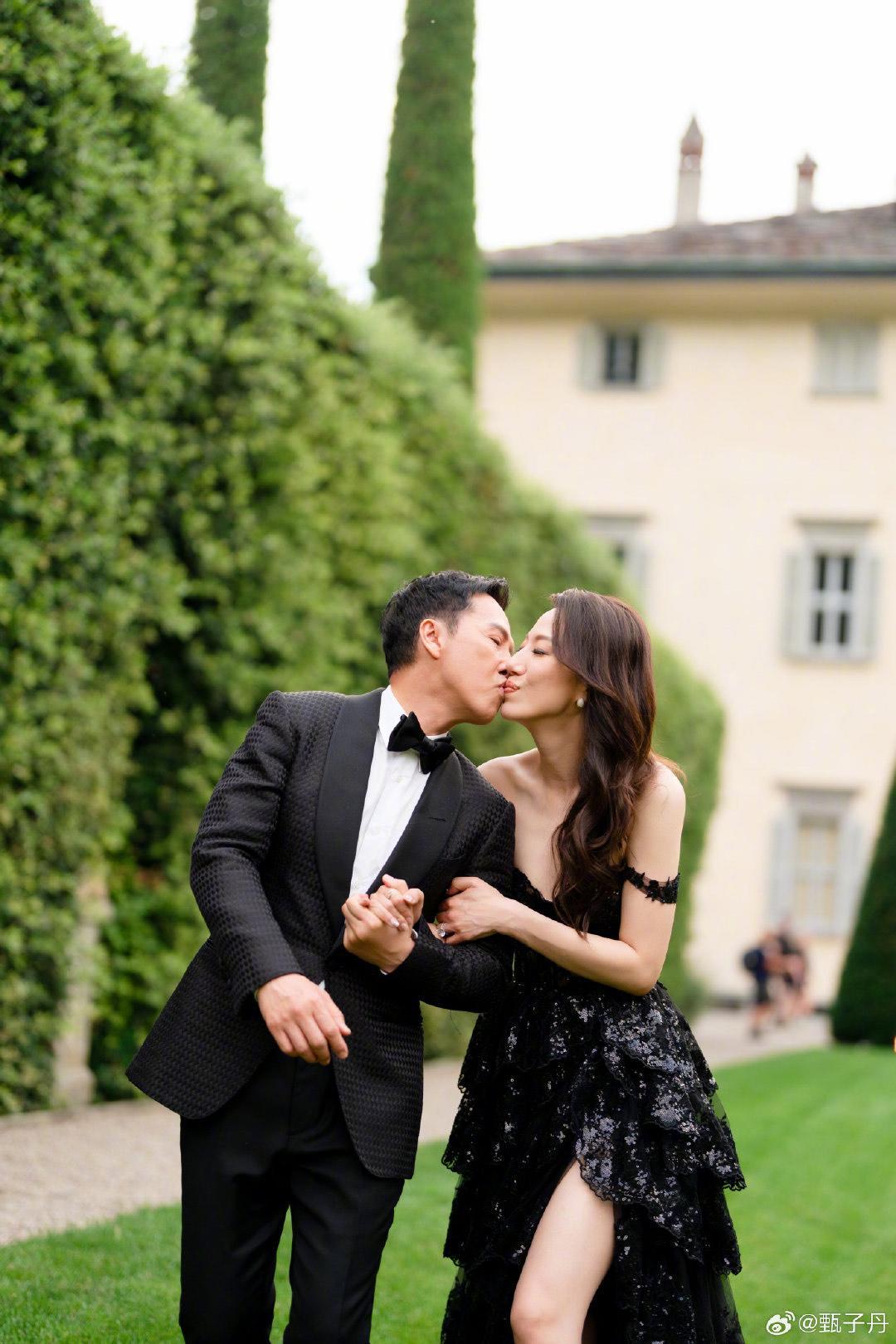 甄子丹和汪詩詩結婚20年,早前兩人在意大利補辦一場大型豪華婚禮。(資料圖片)