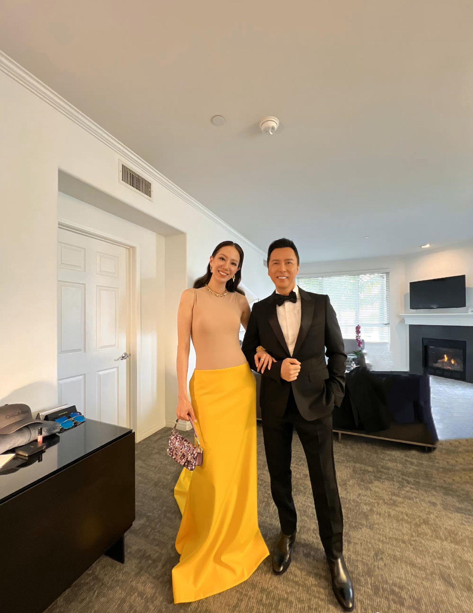 甄子丹今年4月與太太汪詩詩出席奧斯卡頒獎禮。(資料圖片)