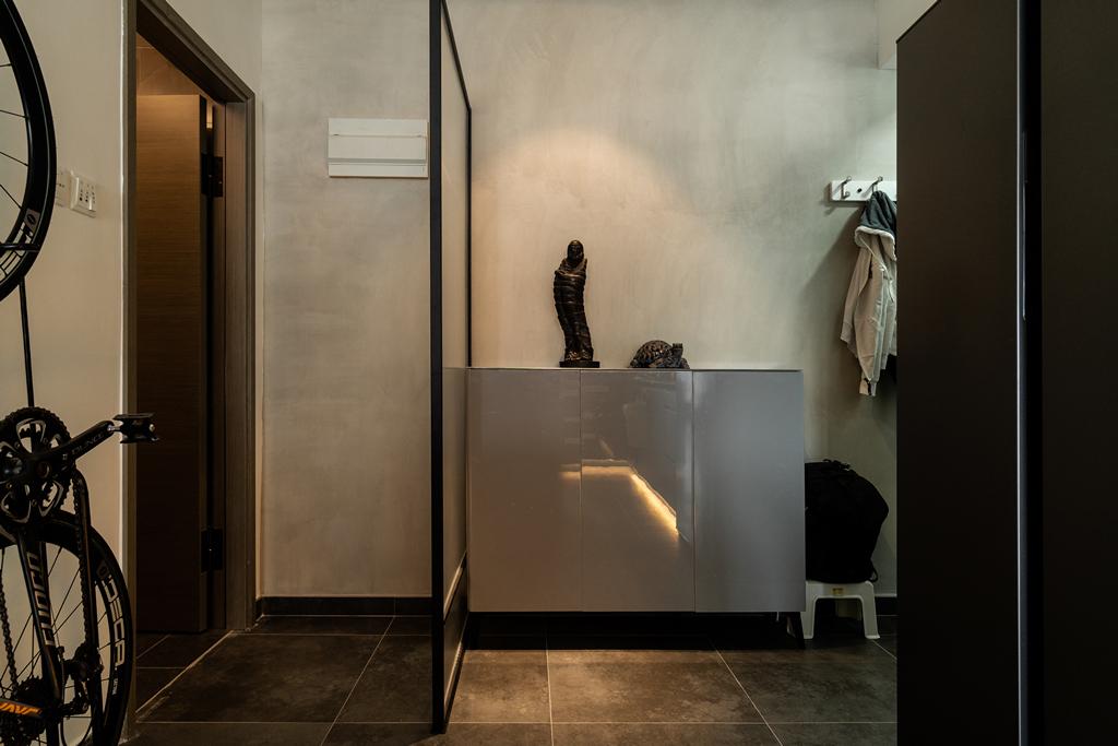 玄關位加裝長虹玻璃作屏風