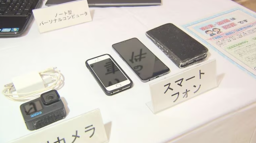 鞋頭鏡頭|警方公開檢獲的裝備。(互聯網)