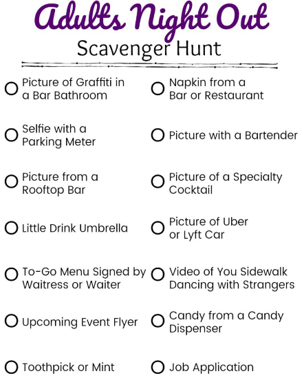 各式各樣的scavenger hunt。(互聯網)