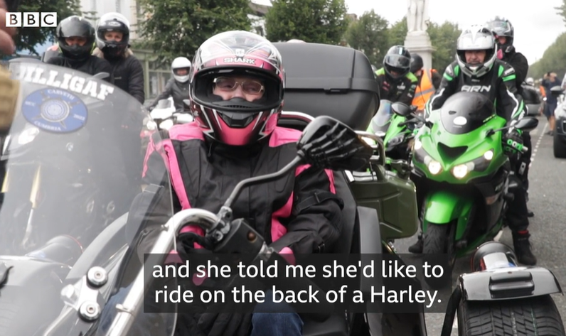 83歲婆婆生日願望「坐電單車」獲車友會相助 與末期病女兒一起圓夢