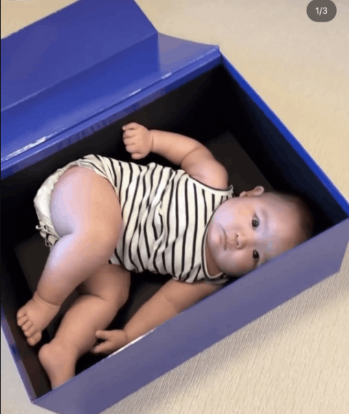 李璨琛細女Sucy被貪玩媽媽塞入紙箱 網民嚇親:為咗呃like走火入魔