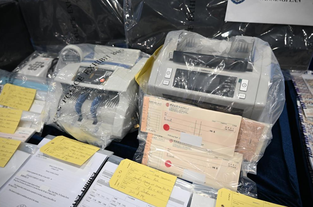 O記破高利貸集團連首腦一家3口拘83人,涉清洗近7千萬黑錢。