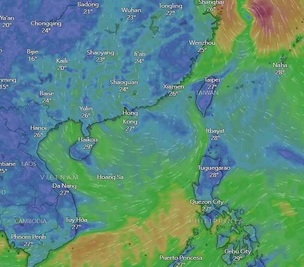 強颱風蘇拉|WINDY預料周六9月12颱風已消散。