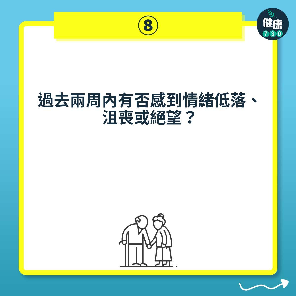 過去兩周內有否感到情緒低落、沮喪或絕望?
