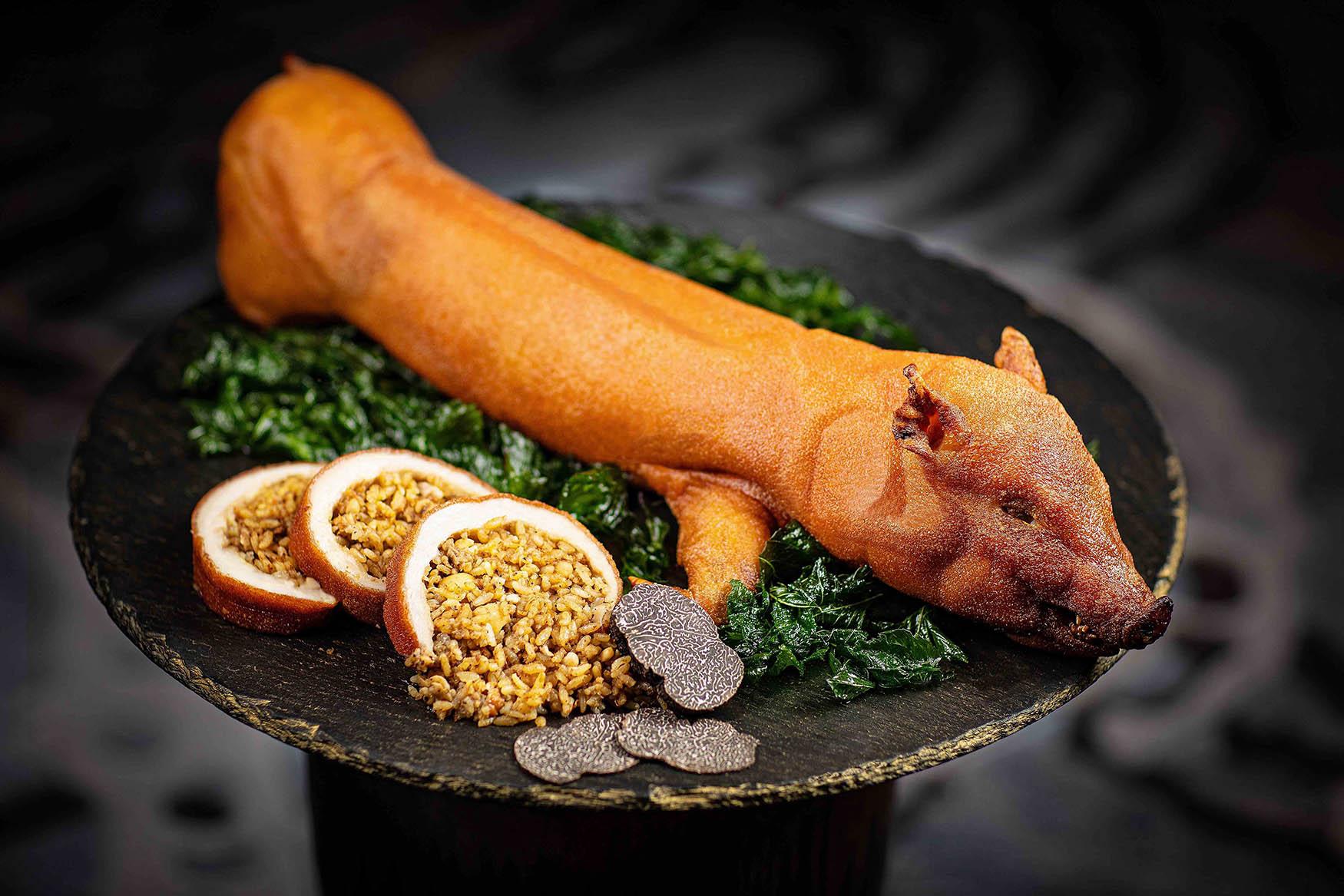 黑松露薏米燒釀乳豬