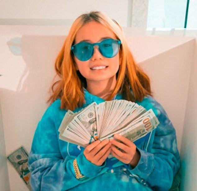 14歲華裔兒童網紅Lil Tay以炫富而聞名。(網上圖片)