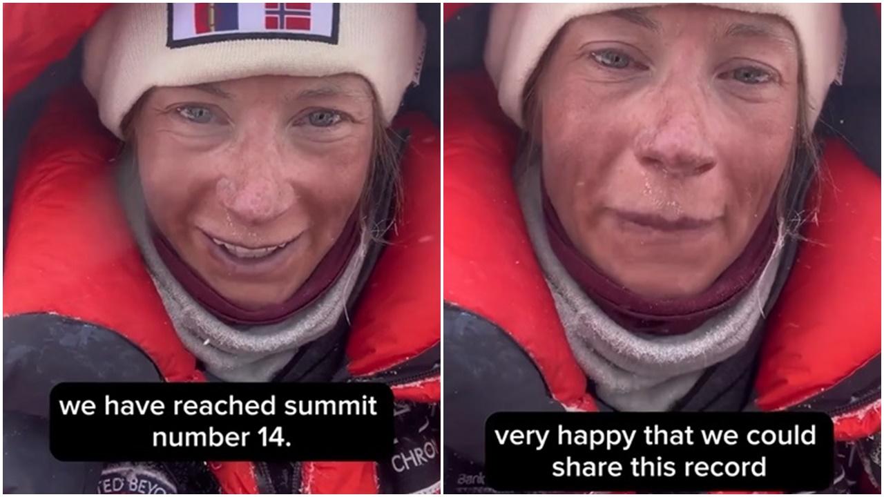 Kristin Harila成功攻頂。(IG)