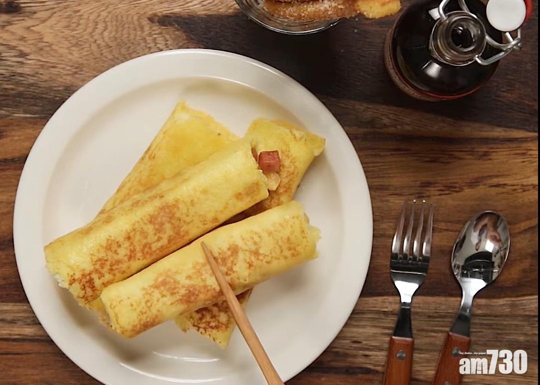 野餐食譜|午餐肉法式多士成品便是鹹味的法式多士。