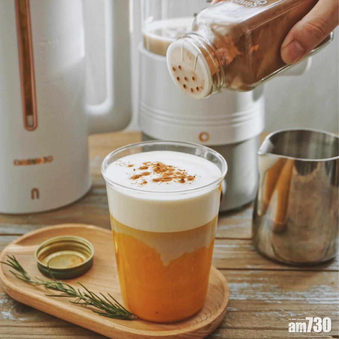 南瓜食譜|奶蓋南瓜奶茶喜歡的話還可以加入玉桂粉。