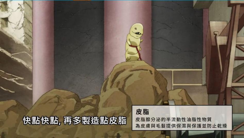 過多的皮脂會堵塞毛孔。(動畫《工作細胞》圖片)