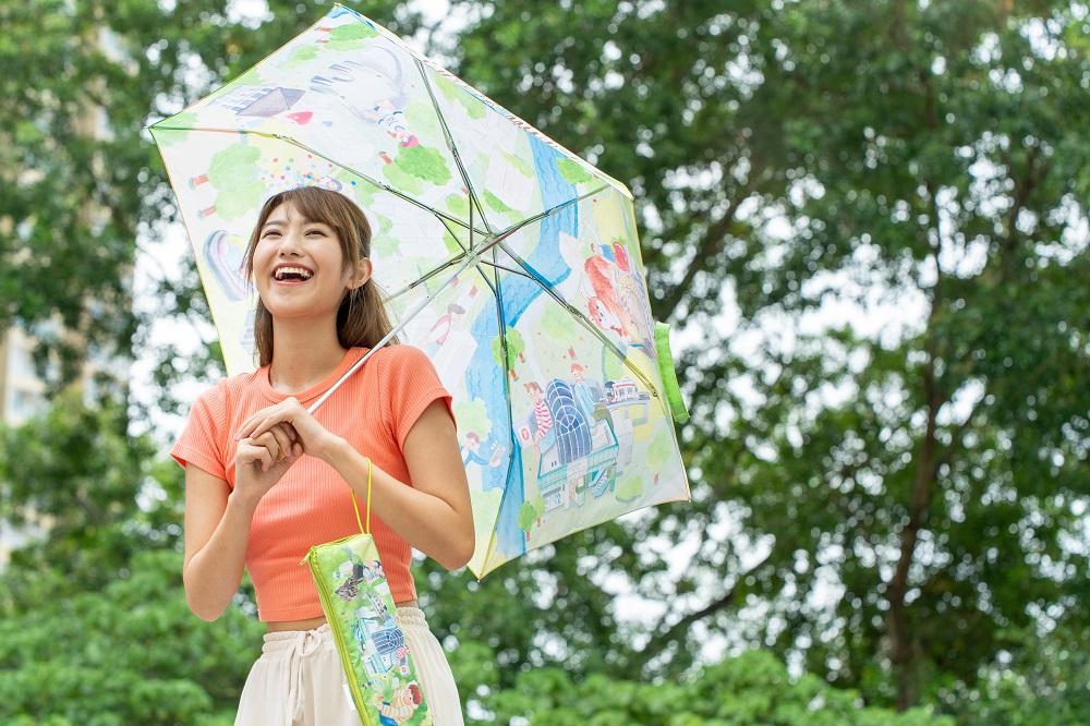 暑假好去處│於推廣期內,Link Up 會員由換領日起的任何連續5天內,於太和廣場、大元商場或富善商場以電子貨幣^累積淨消費滿1,500元或以上(憑同一商場不同商戶發出之有效機印發票*正本最多5張)並登記成為領展會員,即可換領「綠遊遊摺疊傘連防水袋」一把。