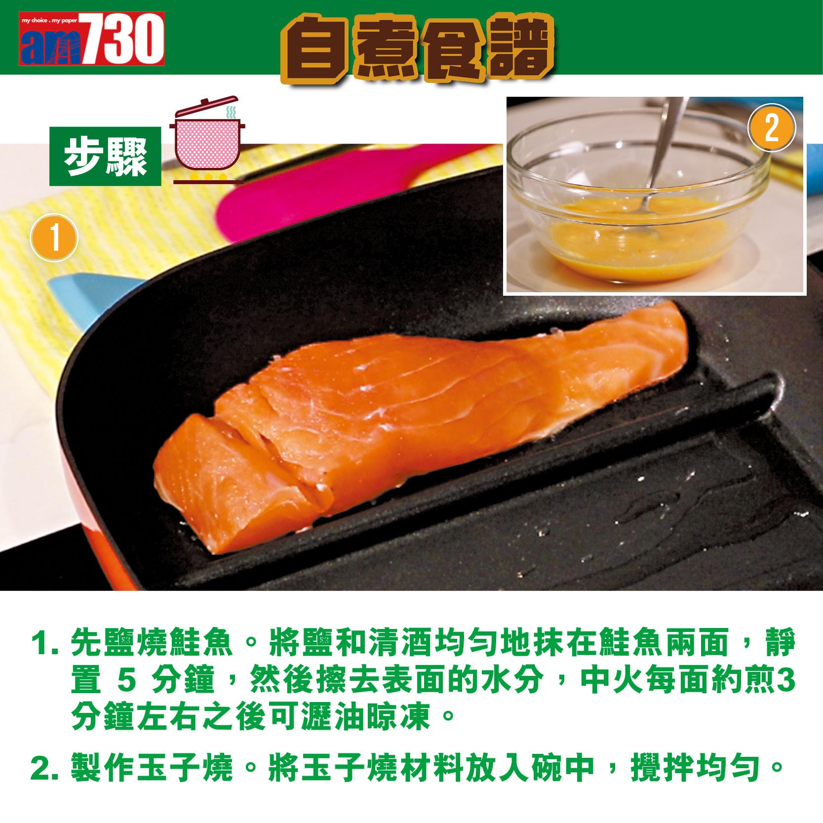 簡易食譜|鮭魚紫菜便當(am730製圖)