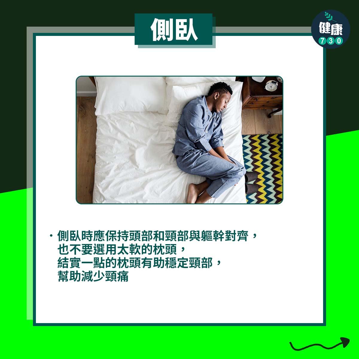 睡姿不良與正確睡姿分析(am730製圖)