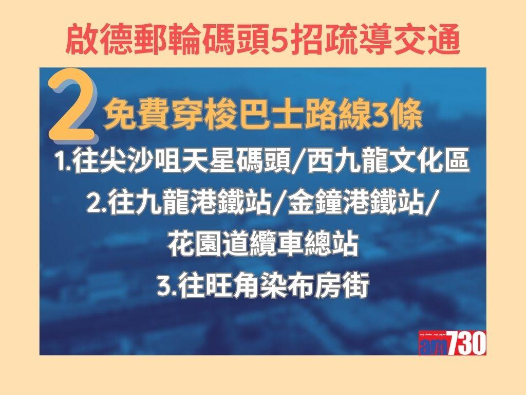 啟德郵輪碼頭疏導交通方法。(am730製圖)