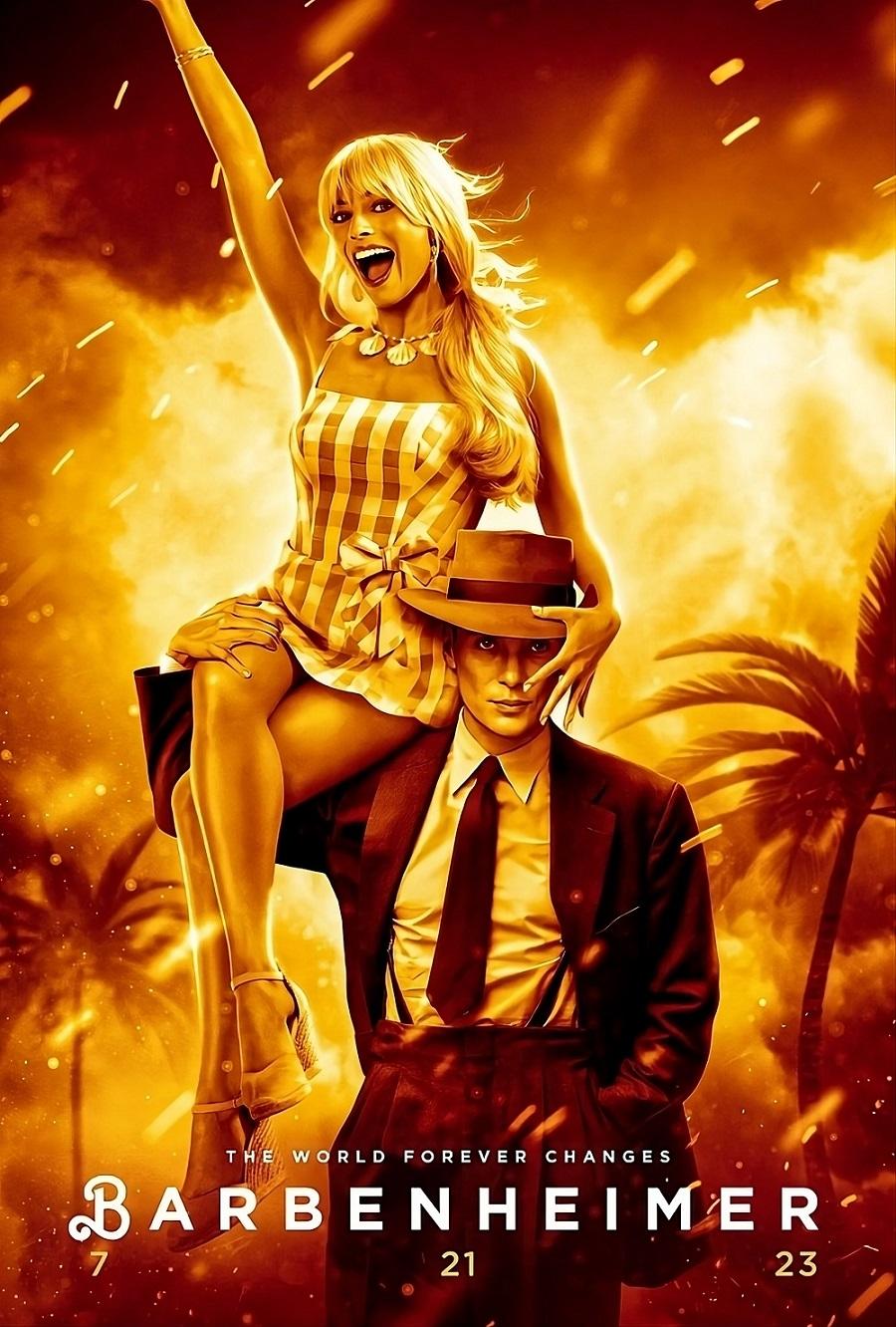 芭比坐在澳本海默膊頭,心情大靚好興奮。