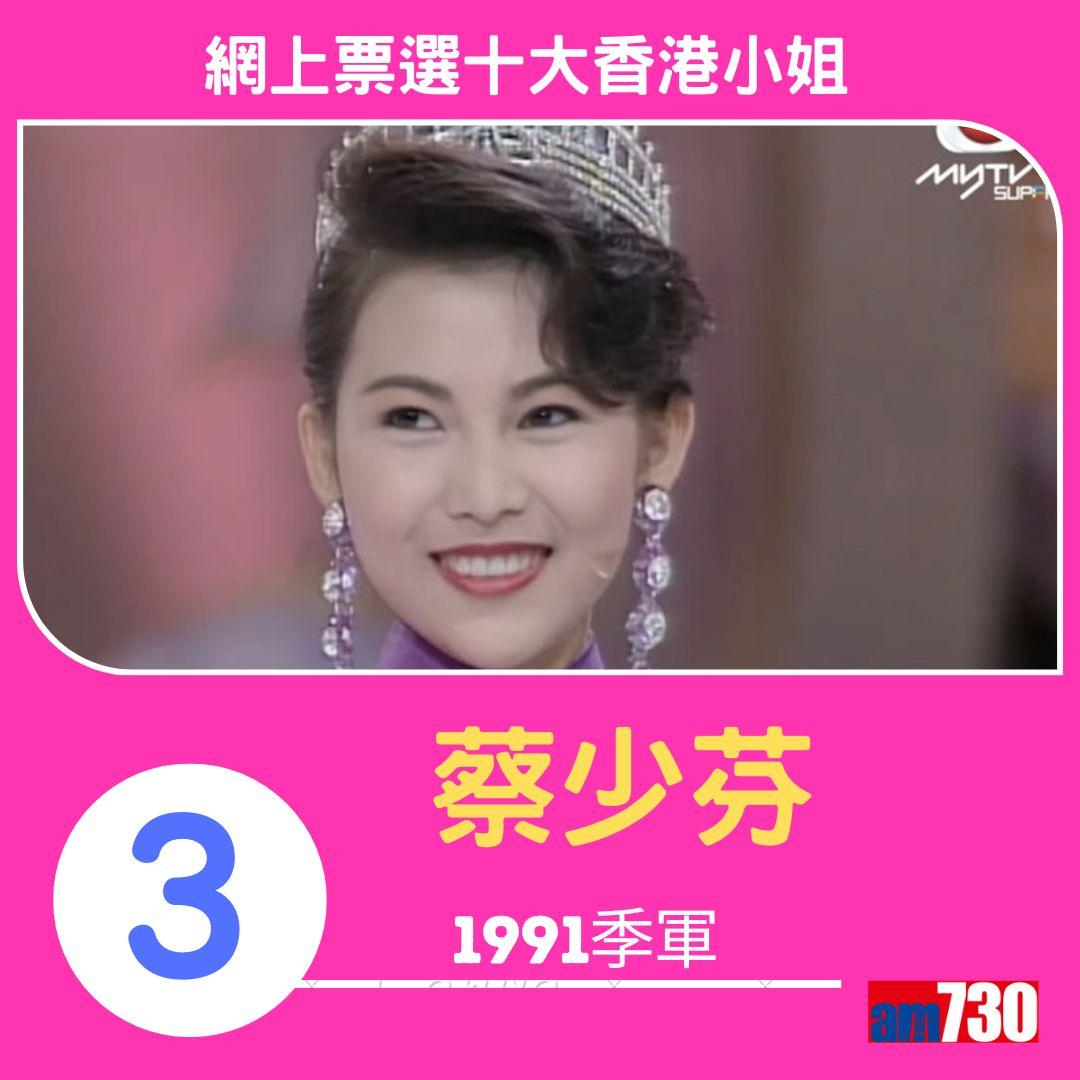 網上票選十大最美香港小姐(am730製圖)