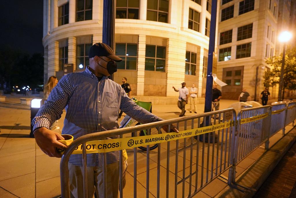 華盛頓法院加強保安。(美聯社)