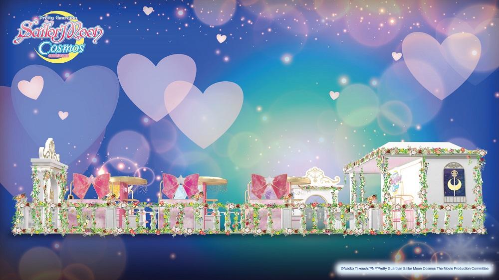 《劇場版美少女戰士Cosmos》期間限定店貫徹佈置的華麗風格。