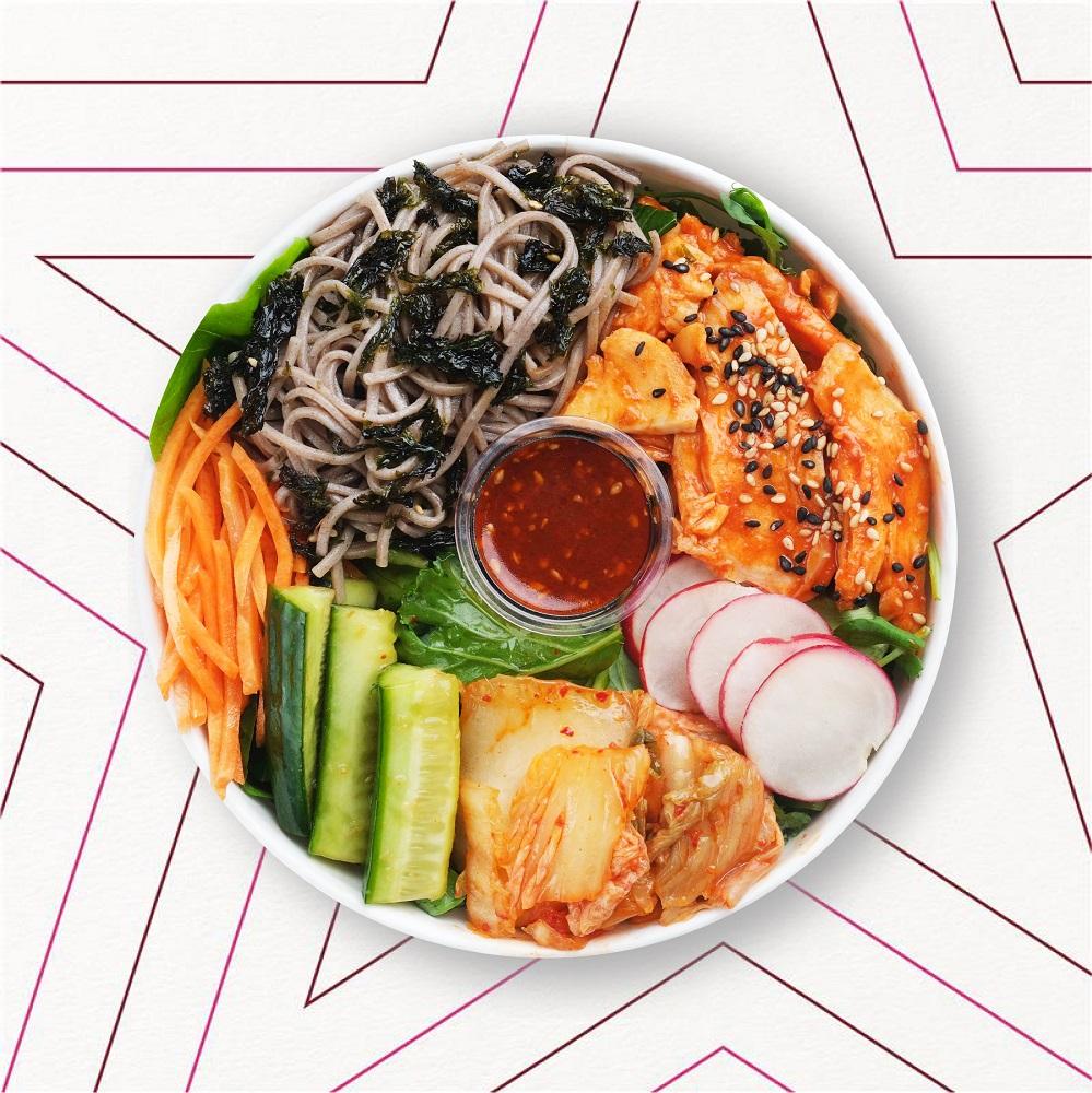 健康飲食│韓式雞肉泡菜蕎麥麵沙律 $72