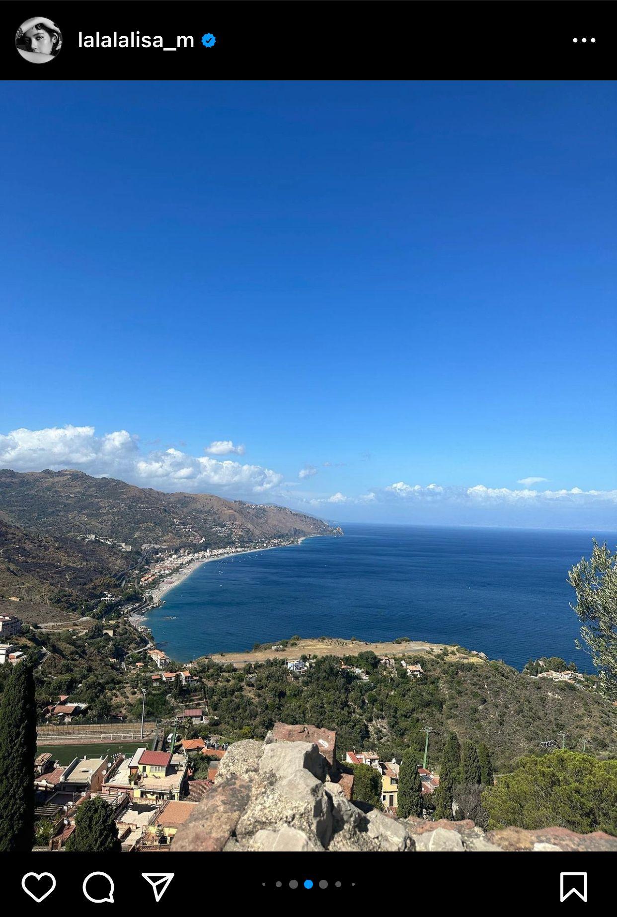 網民發現Lisa分享的旅遊照,與Frederic同日在IG貼出的照片背景相似。