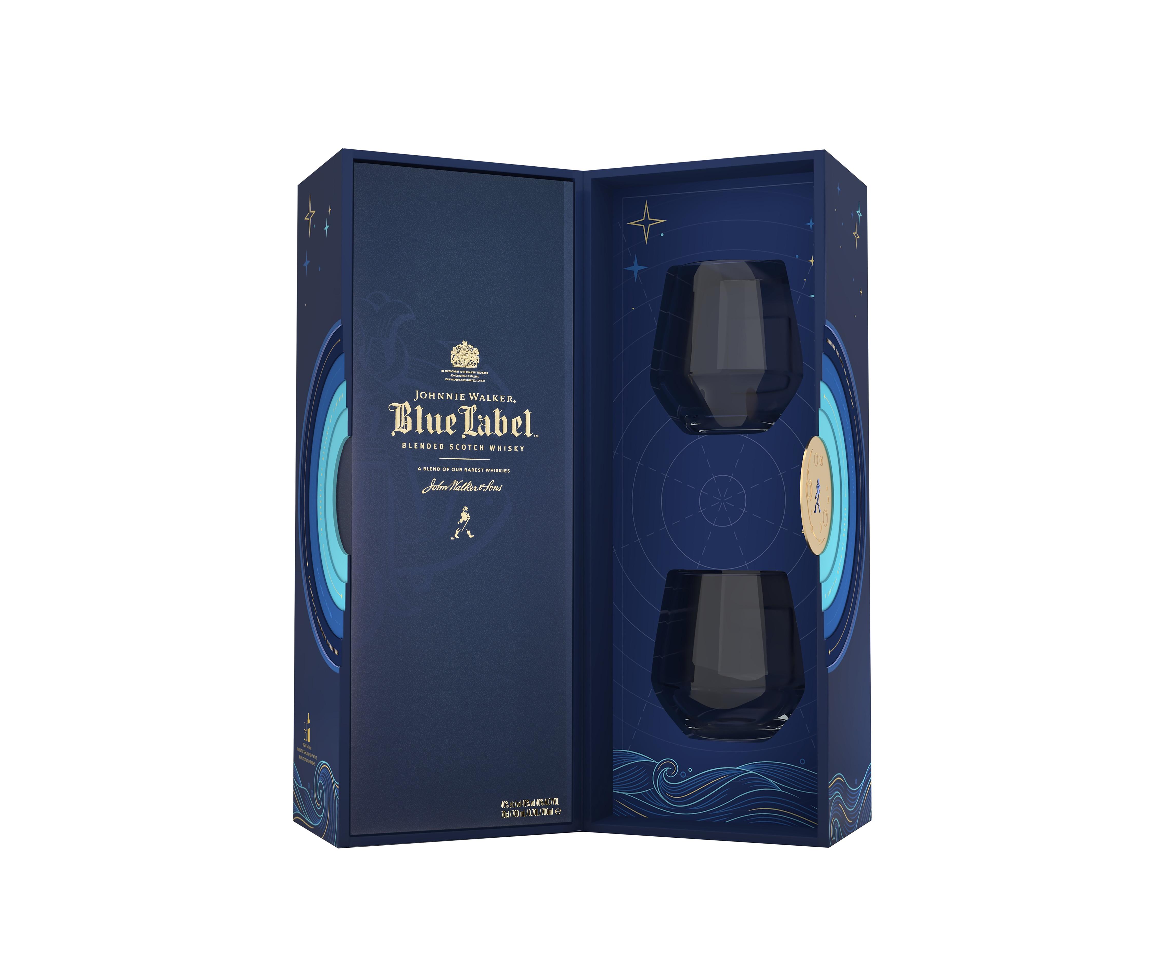 中秋禮盒2023|JOHNNIE WALKER BLUE LABEL 中秋限量版威士忌酒杯禮盒