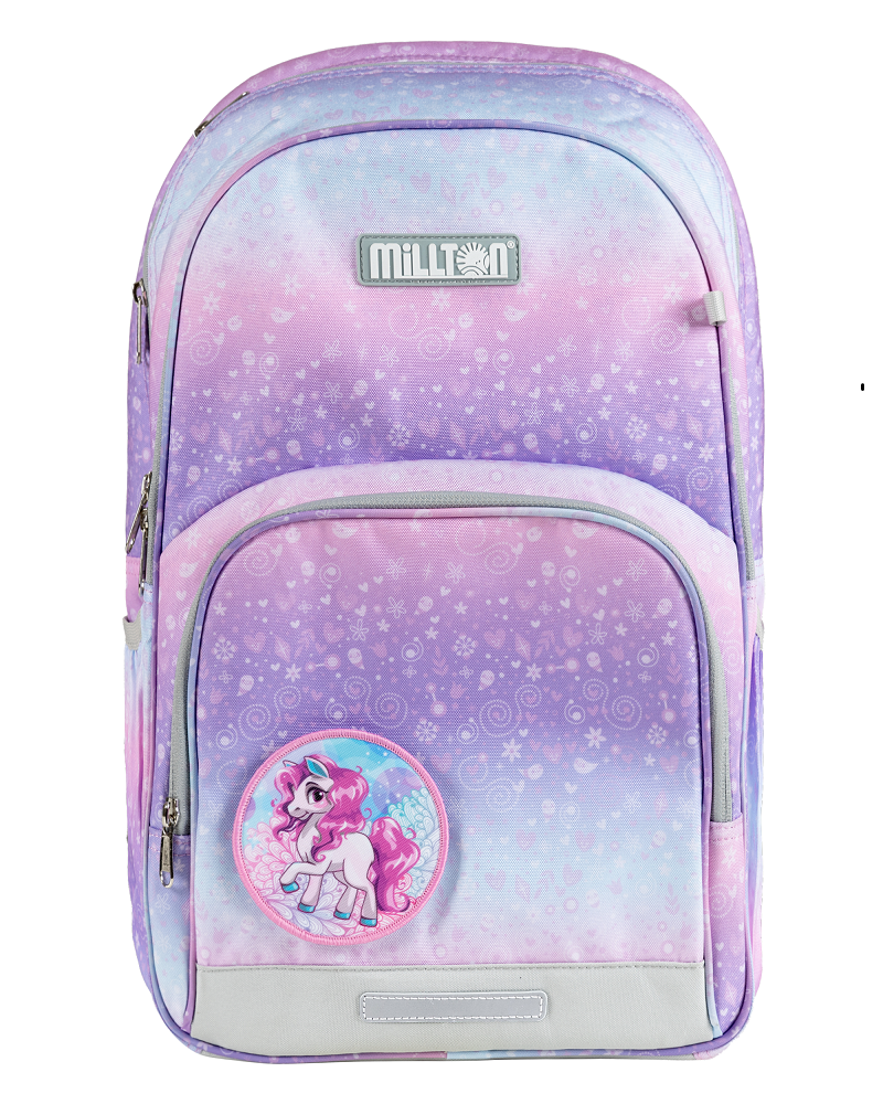 Millton護脊書包合符人體工學,含雙軸護脊背架、穩重胸帶和減重腰帶,可減輕負重對脊骨的壓力,會以85折發售。