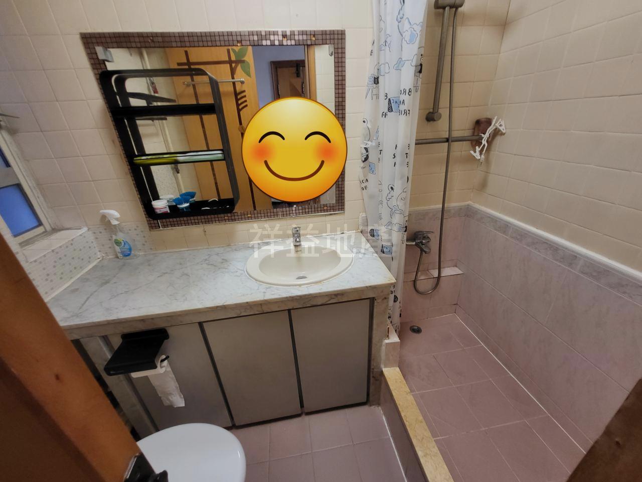 浴室裝修普通,勝在空間充裕。(代理提供)