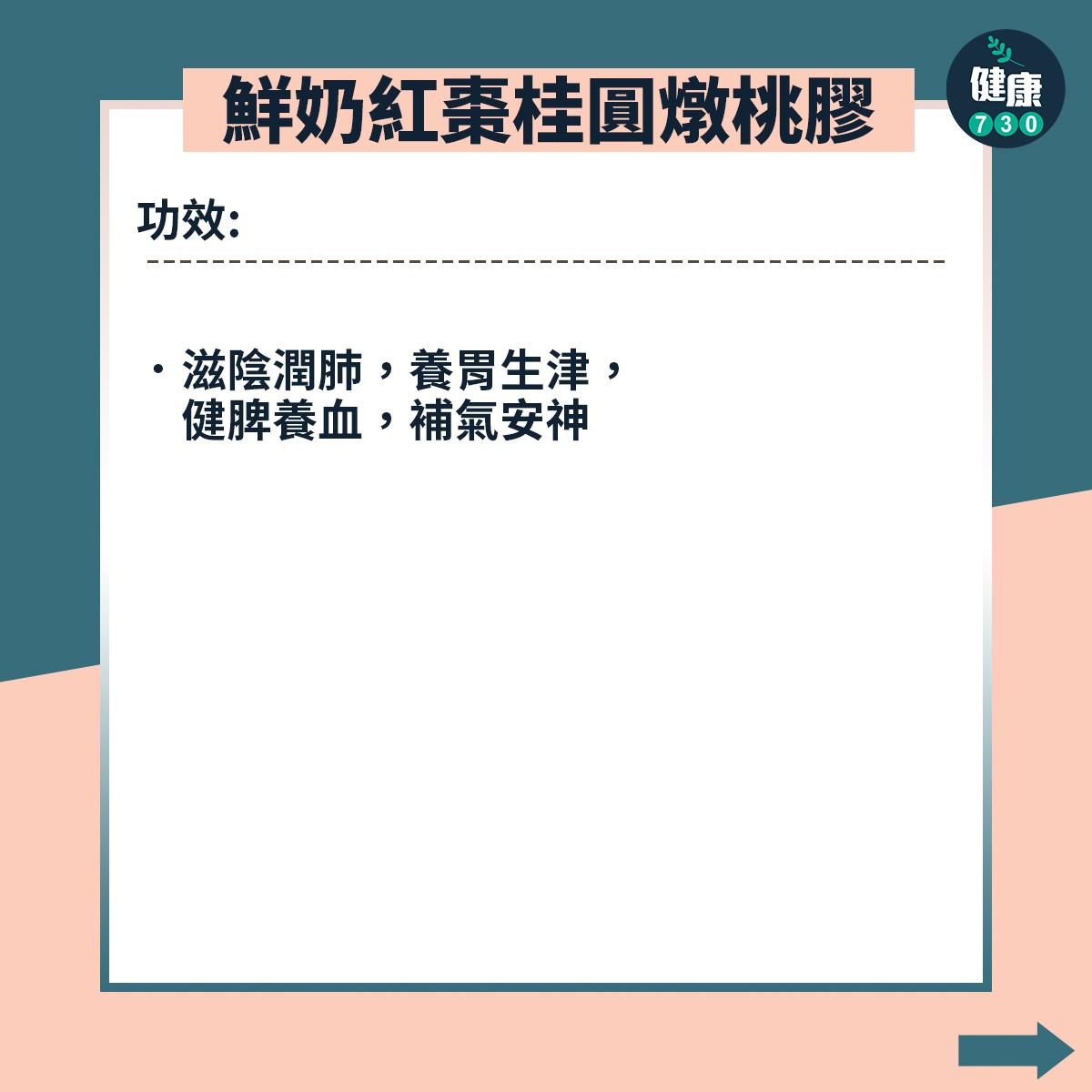 桃膠糖水食譜養胃補氣(am730製圖)