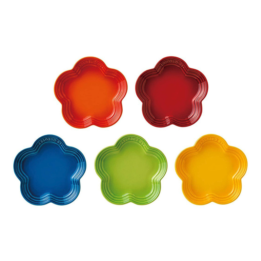 Le Creuset開倉|Set of 5 Flower Plate 23cm 特價$1,190 原價$2,380 (半價)
