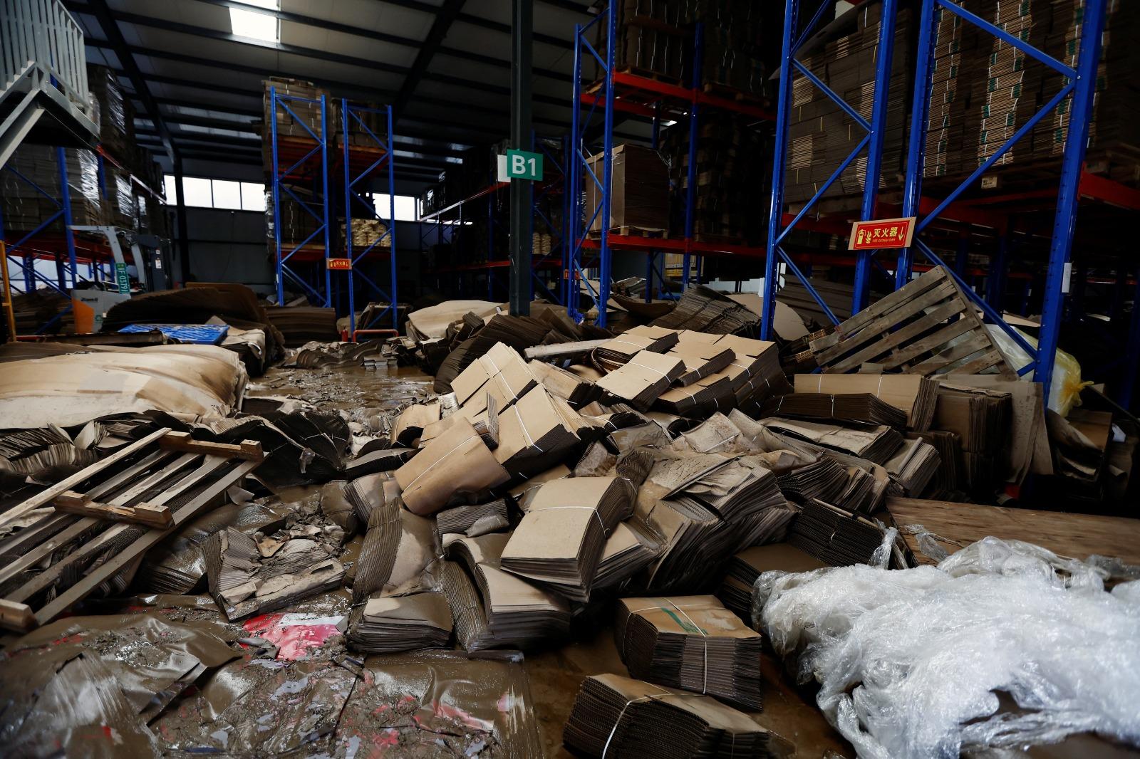 中國河北水災8月7日災情。(路透社)