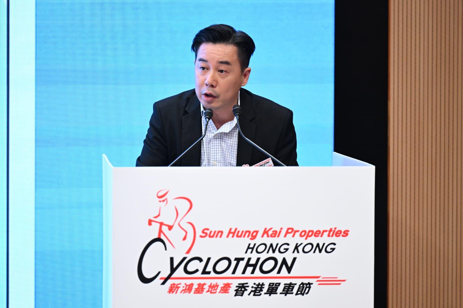發局節目及旅遊產品擴展總經理陳俊文指出,香港單車節活動當日凌晨1時起,多區會分階段封路。(陳奕釗攝)