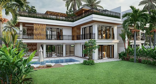 財務自由|夫婦正在興趣的別墅構想圖。(互聯網)