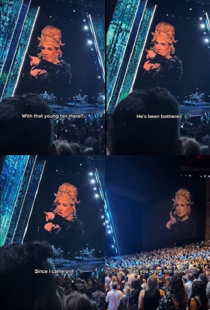 觀眾拍下Adele鬧爆保安片段。