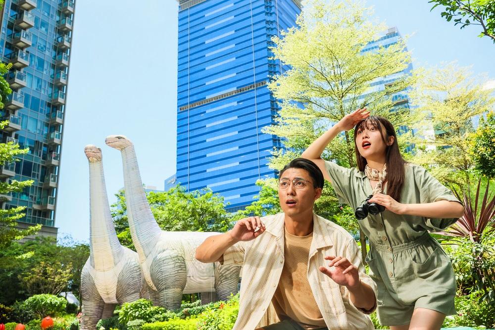 暑假好去處│兩條8米高的長頸龍亦會在L3花園平台震撼登場。