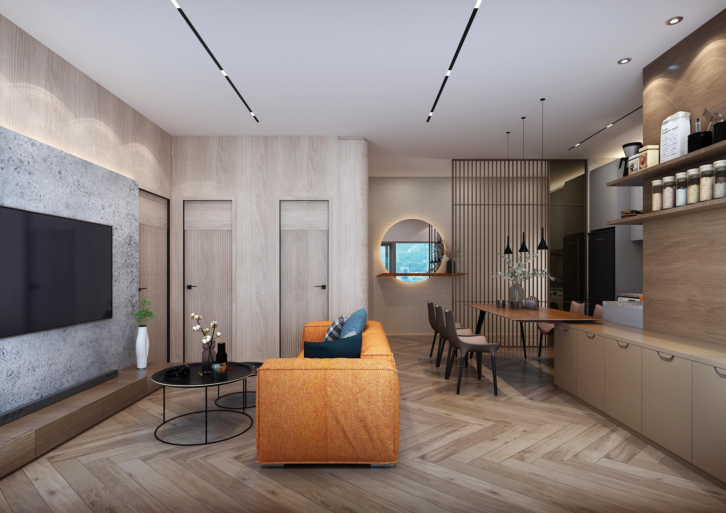 傢俬選用了較鮮艷的顏色形成對比