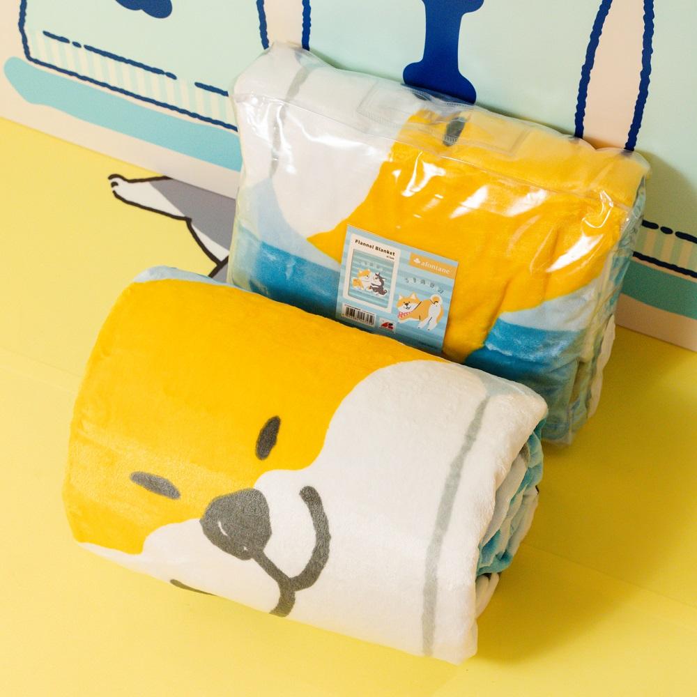 其他精品--微笑柴犬法蘭絨毯