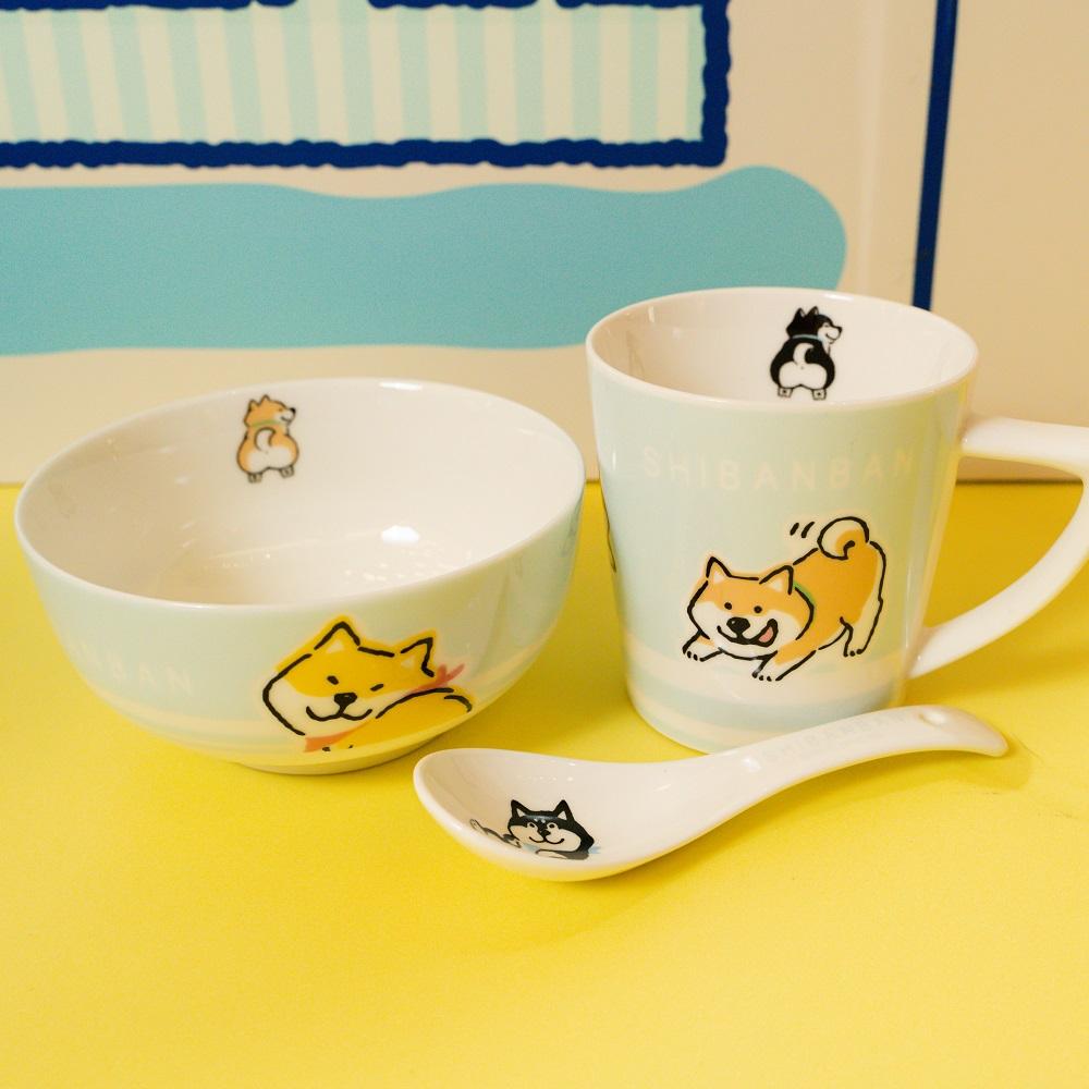 其他精品--微笑柴犬3P套裝(5吋陶瓷碗及320毫升陶瓷杯及5.5吋匙)