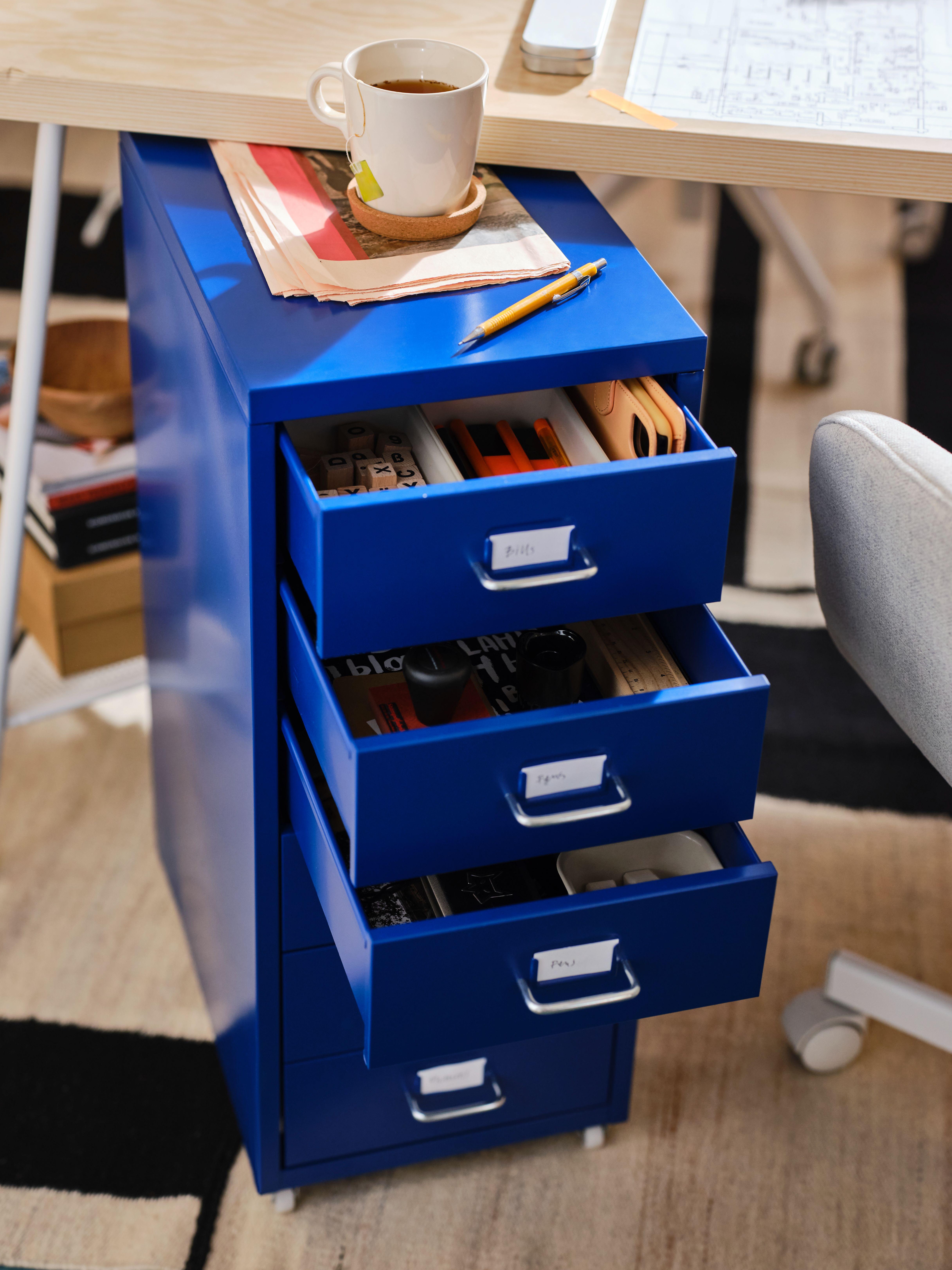 HELMER 活動抽屜組合, 藍色, 28x69 厘米 HKD/MOP $379.9