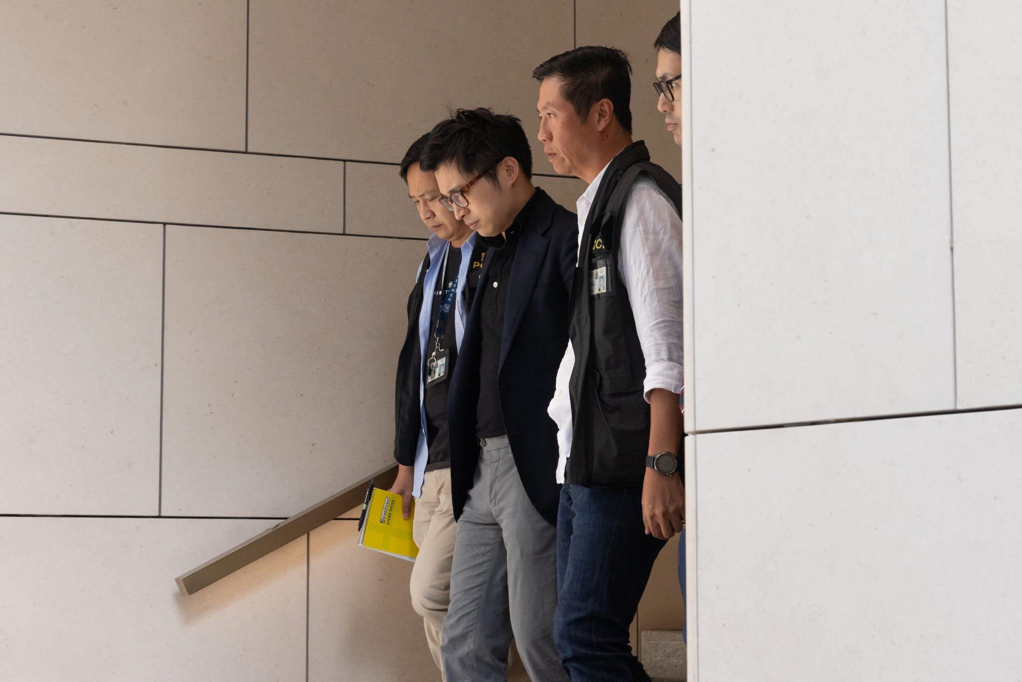 警方今日拘捕林作,涉與JPEX案件有關。(蘇文傑攝)